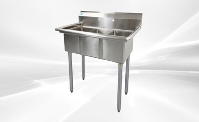 NSF 35 ins Stainless Steel Three Compartment Sink HN-C3T101410