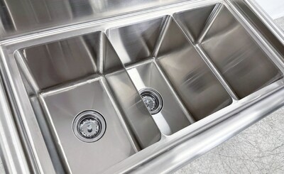 NSF 35 ins Stainless Steel Three Compartment Sink HN-C3T101410