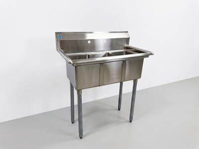 NSF 35 ins Stainless Steel Three Compartment Sink HN-C3T101410