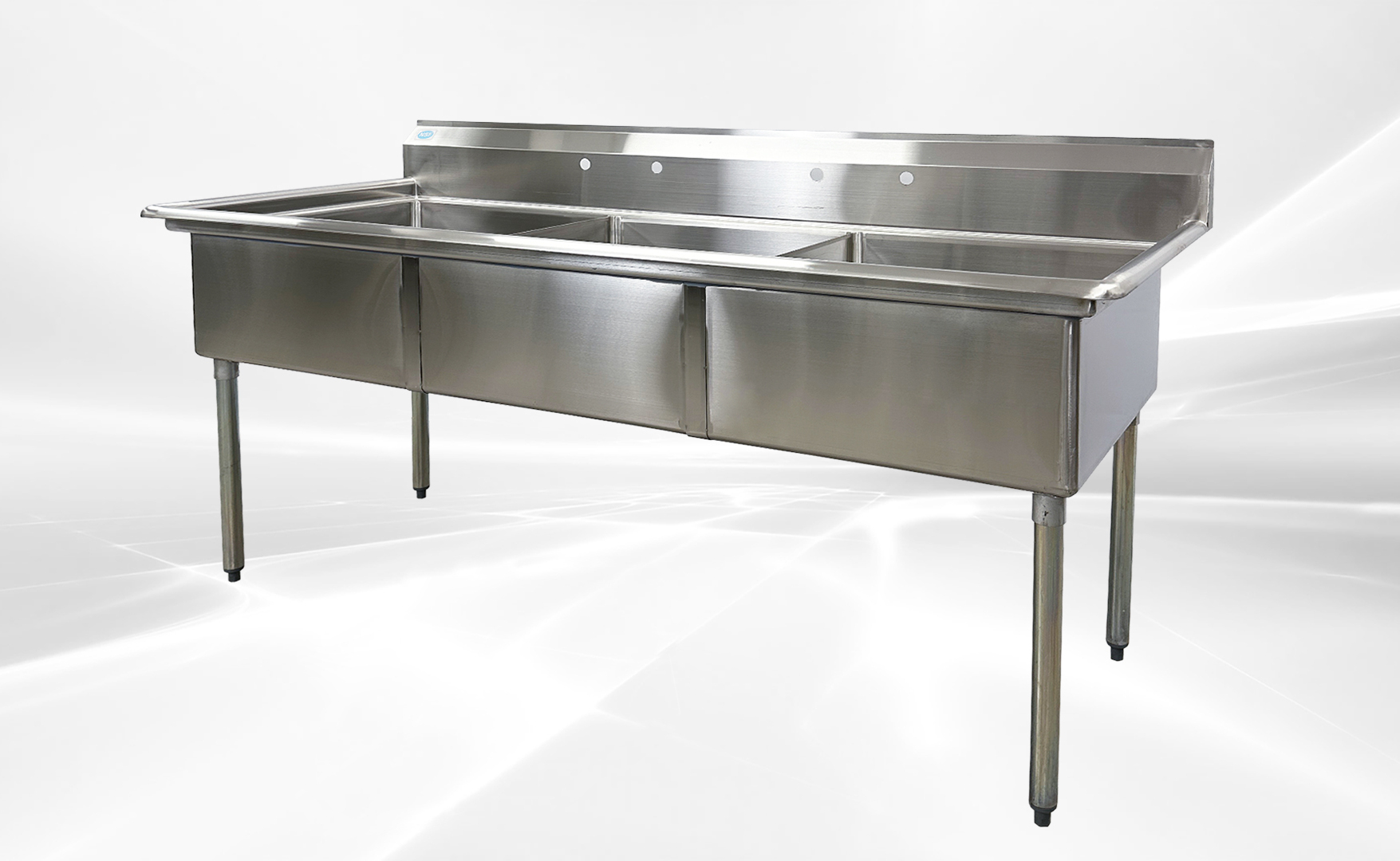 NSF 77 ins Stainless Steel Three Compartment Sink C3T242412