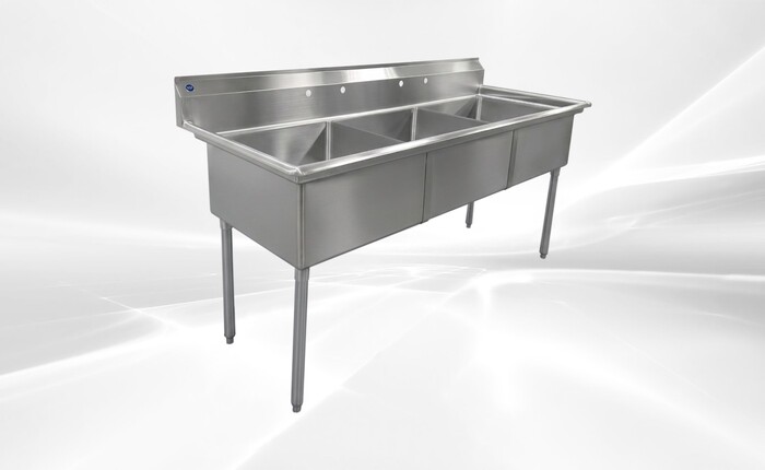 NSF 77 ins Stainless Steel Three Compartment Sink HN-C3T242412