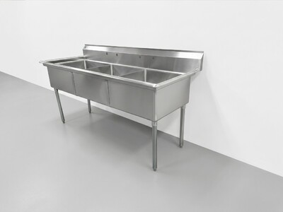NSF 77 ins Stainless Steel Three Compartment Sink HN-C3T242412