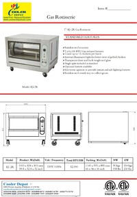 NSF Chicken Rotisserie Machine natural gas propane KJ-2R