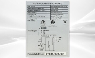 Refrigerated bakery refrigerator case NSF 36 in CW-270R
