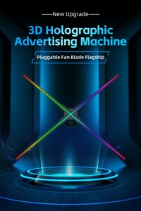 Naked eye 3D 1×3 cylindrical cabinet holographic projector