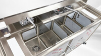 64 ins Portable Food Truck Station 4 compartment sink PO60-4