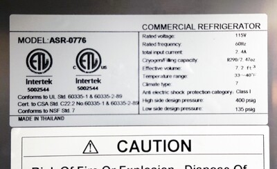 NSF Sandwich Prep Table 28 ins Refrigerator ASR-0776