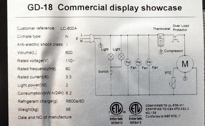 NSF 39 ins Commercial Merchandising door cooler LC-600A