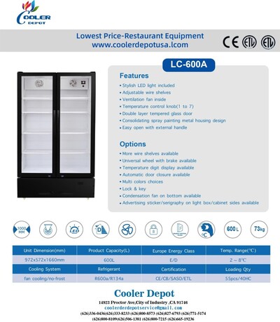 NSF 39 ins Commercial Merchandising door cooler LC-600A