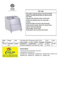 NSF 26 G Commercial Grade Gallon chips chip warmer FZ-14A