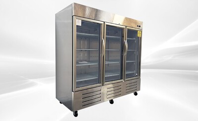 3 GlassDoor Stainless Steel Commercial Refrigerator NSF CD-84RG