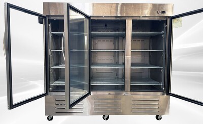 3 GlassDoor Stainless Steel Commercial Refrigerator NSF CD-84RG
