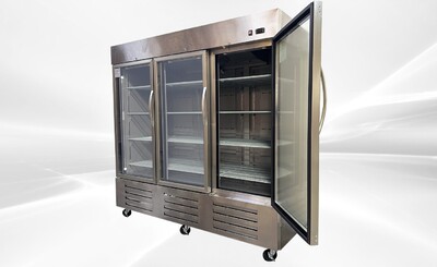 3 GlassDoor Stainless Steel Commercial Refrigerator NSF CD-84RG