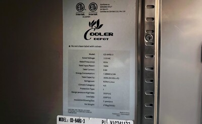 3 GlassDoor Stainless Steel Commercial Refrigerator NSF CD-84RG