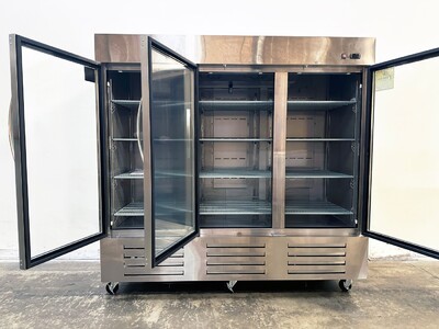 3 GlassDoor Stainless Steel Commercial Refrigerator NSF CD-84RG