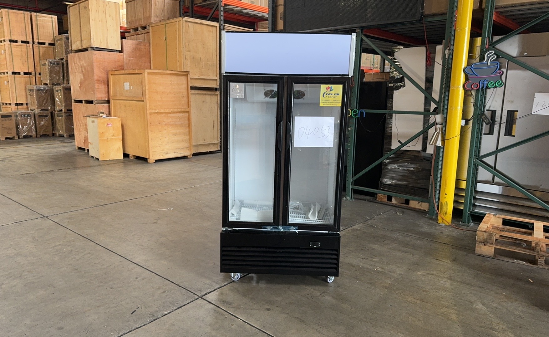 Clearance NSF 36 in two glass door upright refrigerator 04053