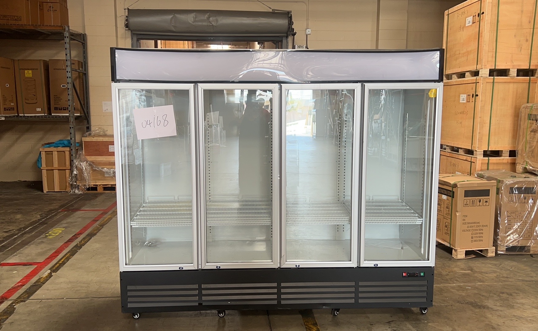 Clearance Four-Section GlassDoor Refrigerator Merchandiser 04168