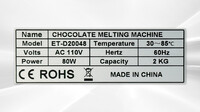 Commercial Electric Chocolate Melting Machine ET-D20048