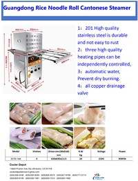 Guangdong Rice Noodle Roll Cantonese Steamer 220v ZCYG-16A