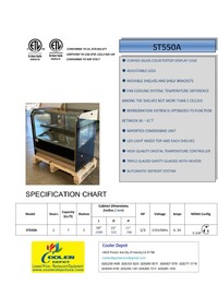 NSF 60 inches Refrigerated Bakery Showcase ST550A