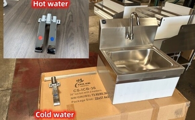 NSF Hand Sink with Knee Operated Valve HS-17PS Hot water