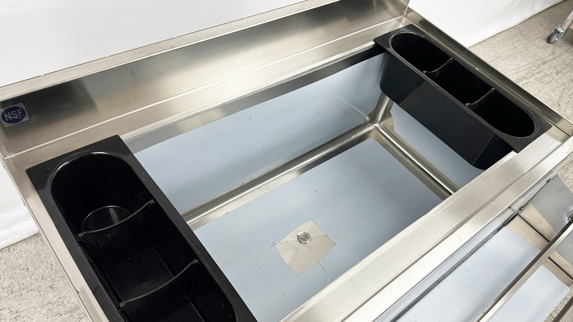 NEW 36 x 29 Commercial Ice Bin Underbar Counter Sink w/ Bottle