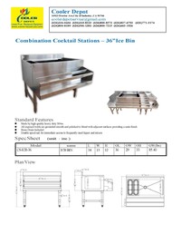 29 x 36 ins Underbar Ice Bin 2 Bottle Holders CS-ICB-36
