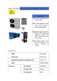 Walk-In Refrigerator cooler 10 HP Cooling System HGZ-1000S