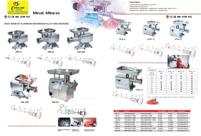 NSF 1500W Commercial Sausage Stuffer Meat Grinder 2 HP HFM-32