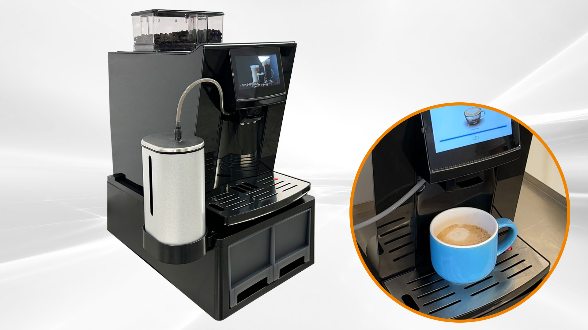 NSF 20-Cup Black Fully Automatic Espresso Coffee Machine 8x