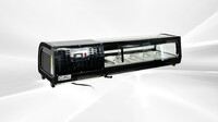 Black Curved Glass Refrigerated Sushi Display Case RTS52B