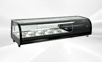 Black Curved Glass Refrigerated Sushi Display Case RTS52B