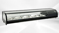 Black Sushi Display Case Curved Glass Refrigerated CS-132