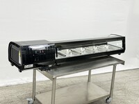 Black Sushi Display Case Curved Glass Refrigerated CS-132