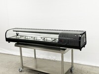 Black Sushi Display Case Curved Glass Refrigerated CS-132