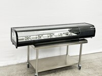 Black Sushi Display Case Curved Glass Refrigerated CS-132