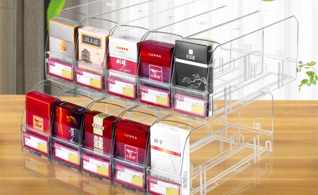Supermarket Shelf Rack Cigarettes Automatic Pusher 6 package