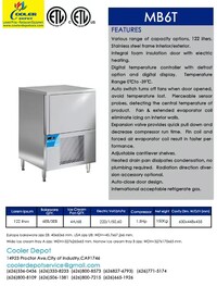 122 ltr Blast Chiller Shock Freezer NSF 110V MB6T