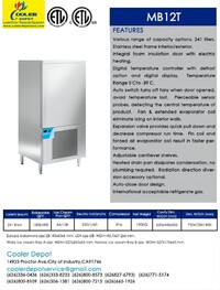 241ltr Blast Chiller Shock Freezer NSF MB12T