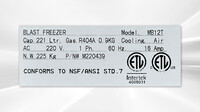 241ltr Blast Chiller Shock Freezer NSF MB12T