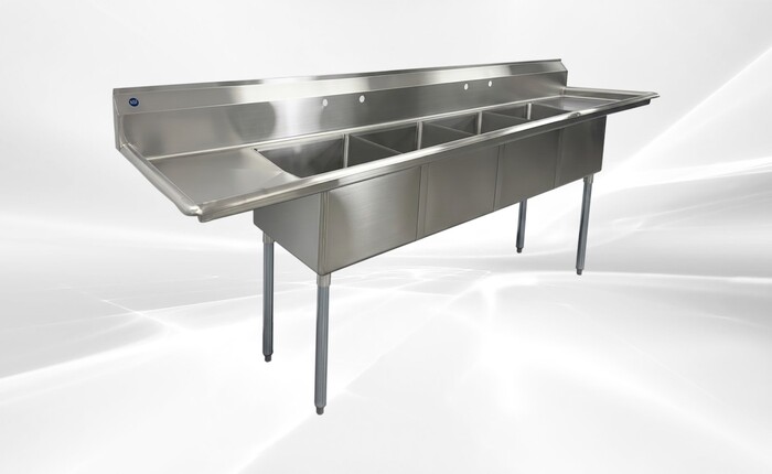 108 ins 4 Compartment sink two faucets NSF HN-C4T181812-18LR