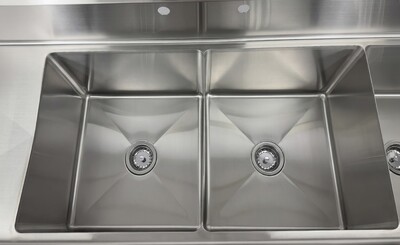 108 ins 4 Compartment sink two faucets NSF HN-C4T181812-18LR