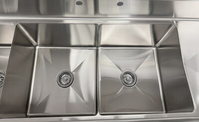 108 ins 4 Compartment sink two faucets NSF HN-C4T181812-18LR