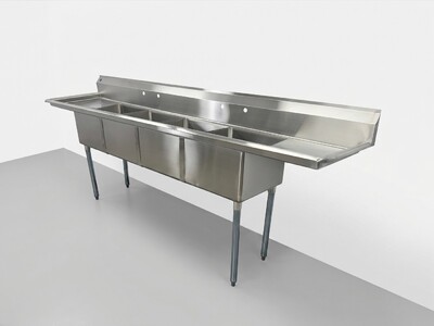 108 ins 4 Compartment sink two faucets NSF HN-C4T181812-18LR