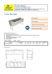 HN-BS3T101410-13LR 60 inches 3 Compartment Bar Sink with Faucet
