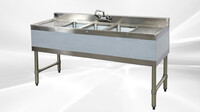HN-BS3T101410-13LR 60 inches 3 Compartment Bar Sink with Faucet