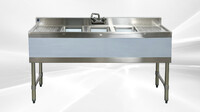 HN-BS3T101410-13LR 60 inches 3 Compartment Bar Sink with Faucet