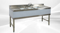 HN-BS3T101410-13LR 60 inches 3 Compartment Bar Sink with Faucet