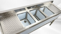 HN-BS3T101410-13LR 60 inches 3 Compartment Bar Sink with Faucet