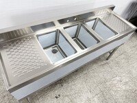 HN-BS3T101410-13LR 60 inches 3 Compartment Bar Sink with Faucet